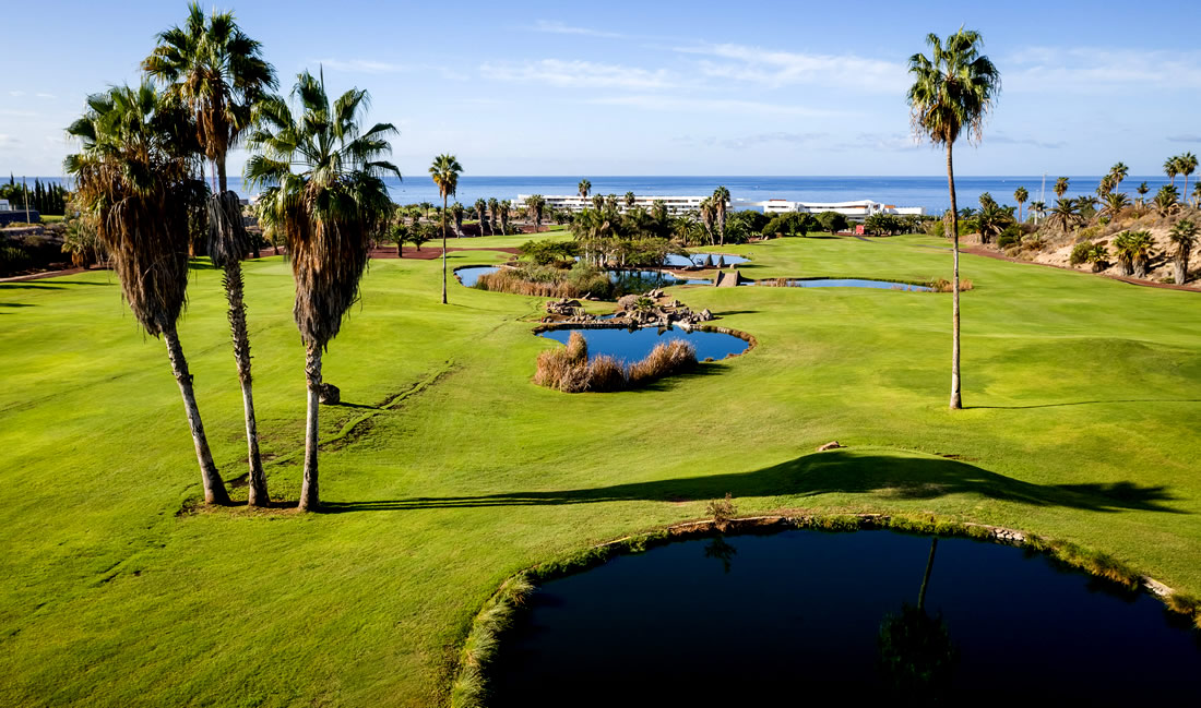panoramic view of los lagos in golf costa adeje